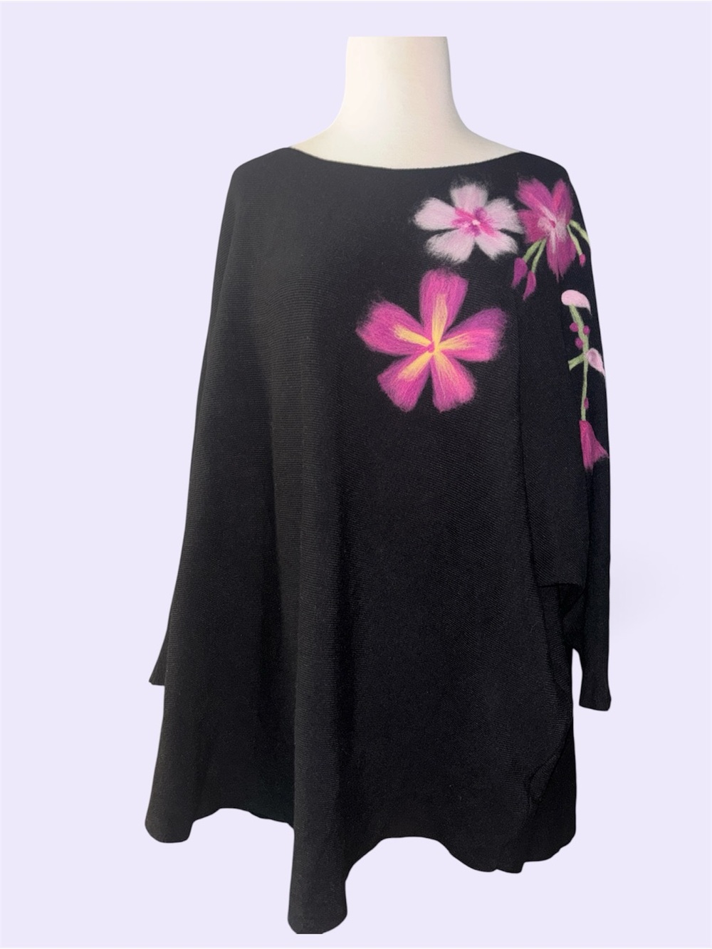 Black Floral-Accent Sweater